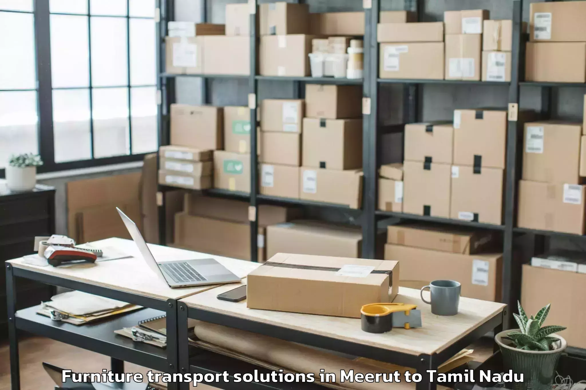 Expert Meerut to Konganapuram Furniture Transport Solutions